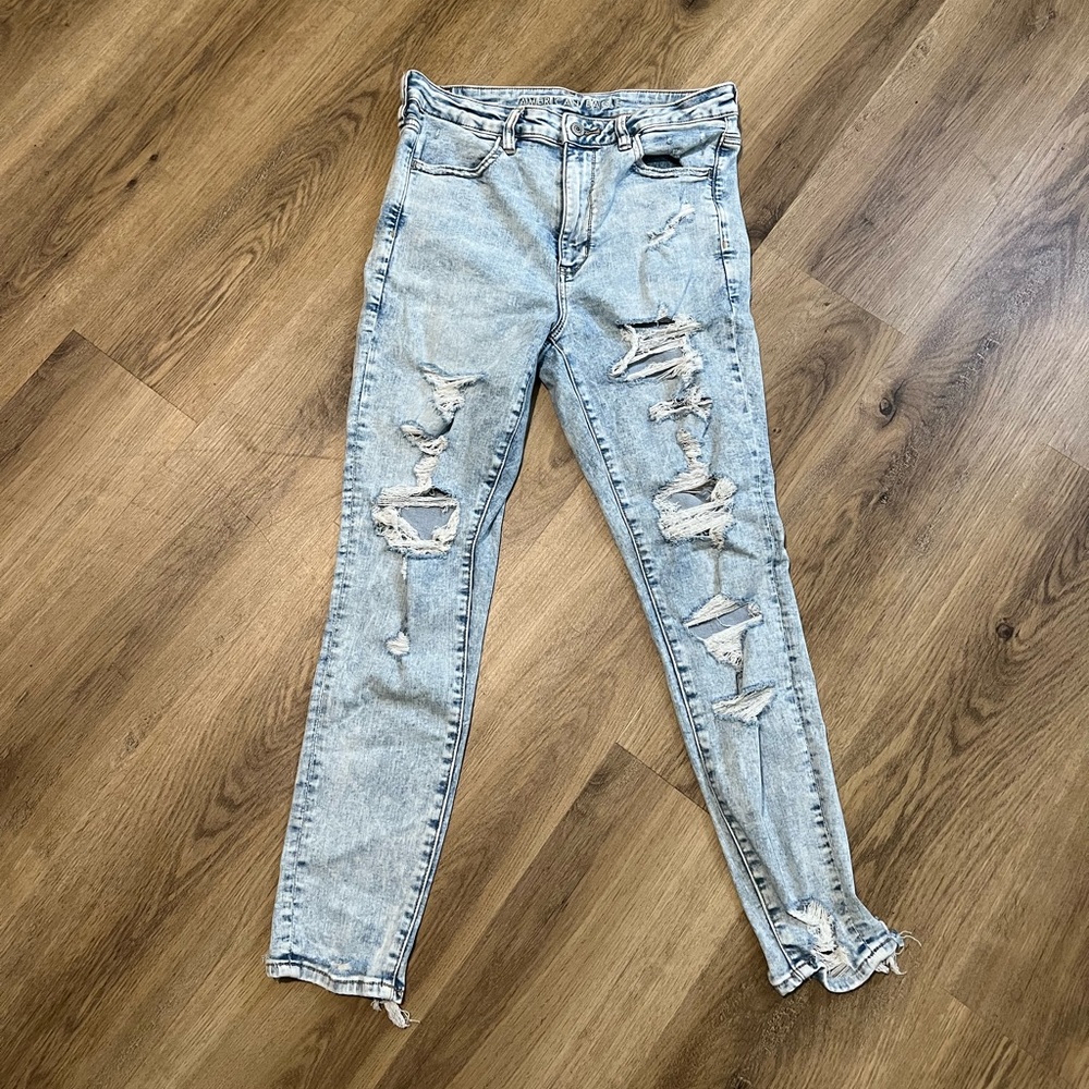 12 short American eagle super high rise next level‎ stretch jeans